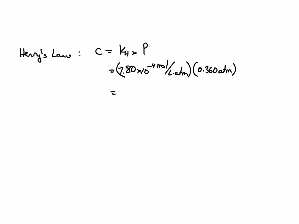 SOLVED: Calculate the solubility of hydrogen in water at an atmospheric ...