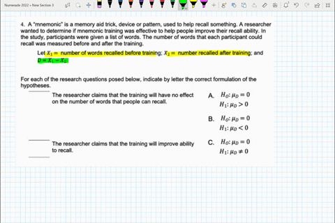 a-mnemonic-memory-aid-trick-device-or-pattern-used-to-help-recall-something-a-researcher-wanted-to-determine-if-mnemonic-training-was-effective-to-help-people-improve-their-recall-ability-in-15175