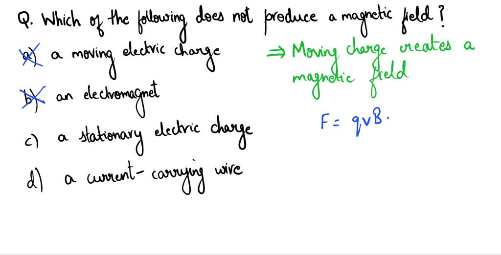 SOLVED Which of the following does not produce a field