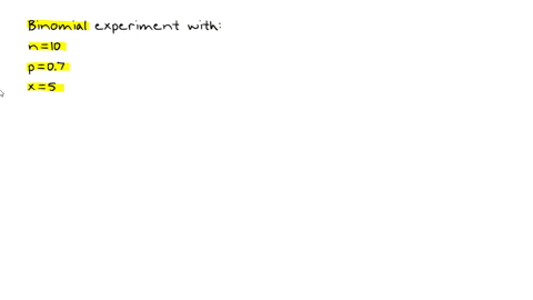 a-binomial-probability-experiment-is-conducted-with-the-given-parameters-compute-the-probability-of-x-successes-in-the-n-independent-trials-of-the-experiment-n10-p07-x5-p5-35088