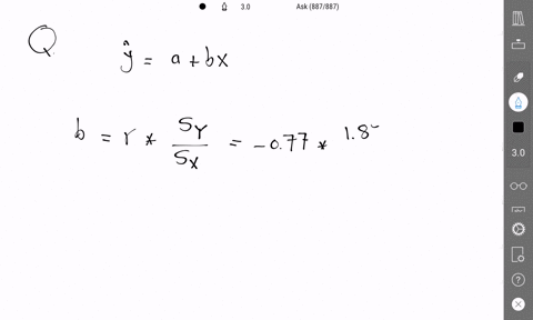 given-the-following-summary-statistics-find-the-slope-and-y-intercegt-regression-equation-sample-standard-deviation-sx-345-fsample-standard-deviation-sy-189-correlation-r-077-x-bar-2082-samp-10282