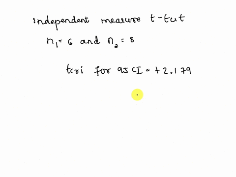 using-an-independent-measure-t-test-sample-1-has-n-6-and-sample-2-has-n-8-the-t-critical-values-for-the-95-confidence-interval-are-2179-true-or-false-50652
