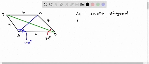 parallelogram-has-sides-of-lengths-6-and-4-and-one-angle-is-391-what-is-the-length-of-the-smaller-diagonal-length-units-what-is-the_length-of-the-longer-diagonal-length-units-46368