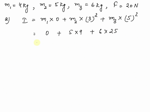 a-system-of-rigid-body-consists-of-three-small-balls-m1-4-kg-m2-5-kg-m3-6-kg-which-are-connected-by-massless-rigid-rod-is-placed-on-a-flat-frictioness-table-the-axis-of-rotation-coincides-wi-61656