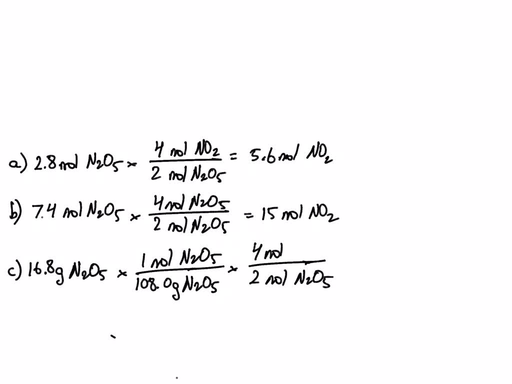 SOLVED: For the reaction shown, calculate how many moles of NO2 form ...