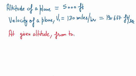 an-airplane-is-flying-at-a-velocity-of-130-mih-at-a-standard-altitude-of-5000-ft-at-a-point-on-the-wing-the-pressure-is-17500-lbft2-calculate-the-velocity-at-that-point-assuming-incompressib-83589