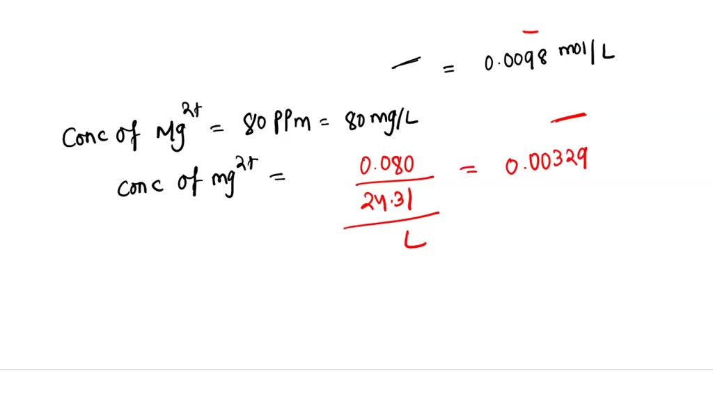 SOLVED If a sample of tap water contains 400 ppm of Ca2+ and 80 ppm of