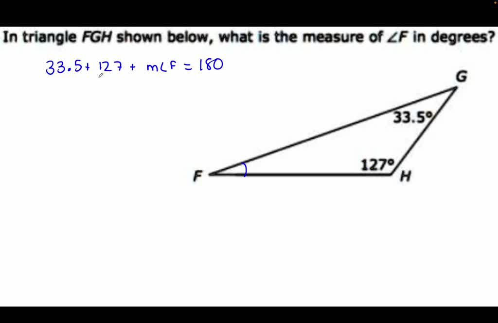 Solved Question 6 Triangle Fgh And Two Of Its Angle Measures Are Shown Below G 31° 600 F H 2251