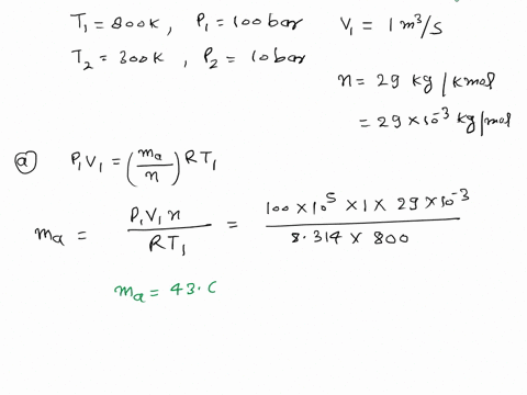2-6-air-enters-a-turbine-at-800k100-bar-with-a-volume-flow-rate-of-1-m3s-and-exits-a-turbine-at-300k-10-barthe-turbine-operates-steadilymolecular-weight-of-air-is-29-kgkmolthe-system-boundar-97185