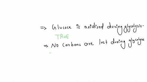 regarding-glycolysis-are-the-following-true-or-false-1-glucose-is-oxidized-during-glycolysis-t-2-3-carbons-are-lost-as-mathrmco_2-in-the-formation-of-pyruvate-t-4-2-atp-are-invested-in-the-first-five