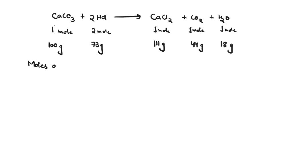 SOLVED Calcium carbonate (marble chips) reacts with hydrochloric acid to produce carbon dioxide