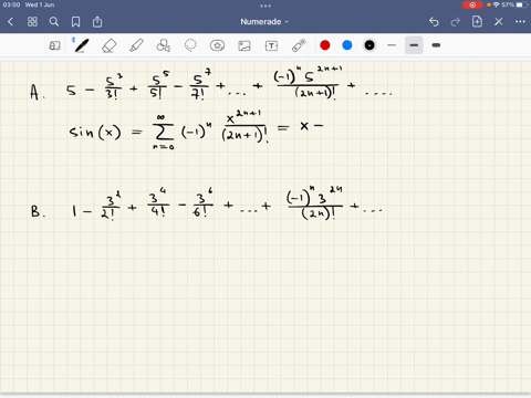 point-by-recognizing-each-series-below-as-a-taylor-series-evaluated-at-a-particular-value-of-find-the-sum-of-each-convergent-series-a-5-5-5-0-451-2n1-43r-2n-b1-23-58311