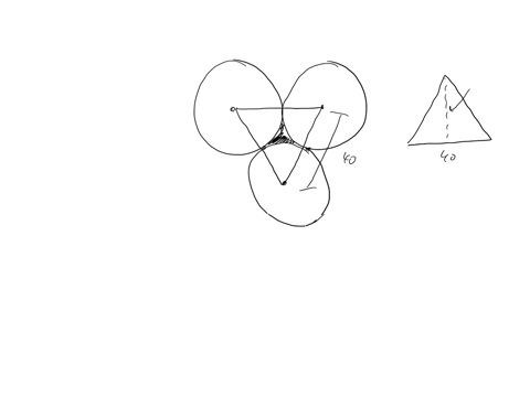 three-identical-circles-are-tangent-to-one-another-the-radius-is-20-cm-find-the-area-enclosed-by-the-three-circles-but-outside-each-of-the-three-cirles-in-sq-cm