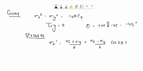 q1-1035-a-thin-skewed-plate-is-subjected-to-a-uniform-distribution-of-stress-along-its-sides-as-shown-in-figure-1-a-calculate-xoyand-xy-b-determine-the-principal-stresses-10mpa-10-mpa-figure-14934