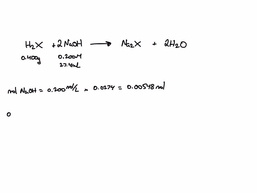 Solved A Solution Of 0 400 G Of Diprotic Acid In 100 0 Ml Of Water Was Titrated With 0 200 M