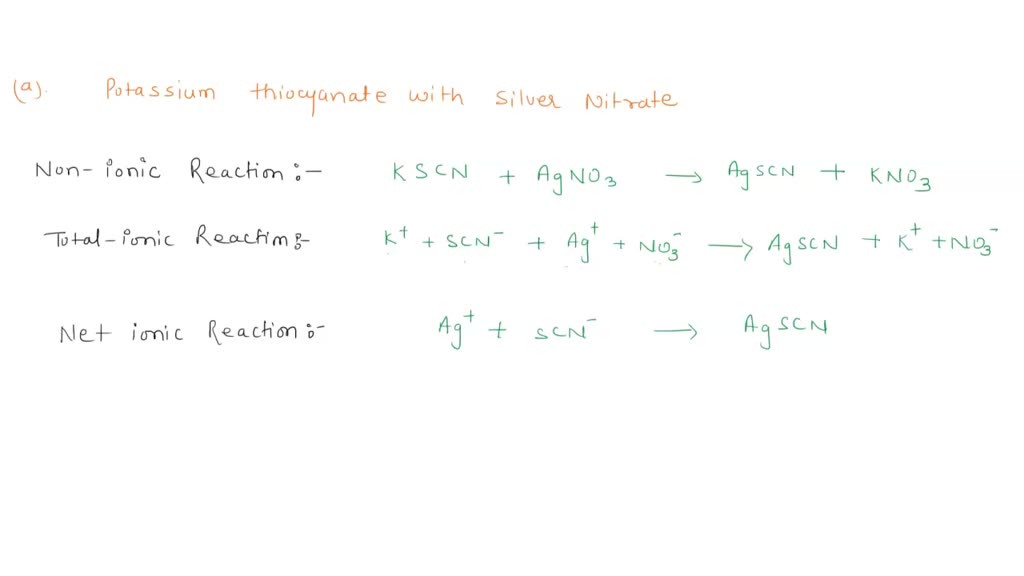 SOLVED: Write the non-ionic, total-ionic, and net ionic equations for ...