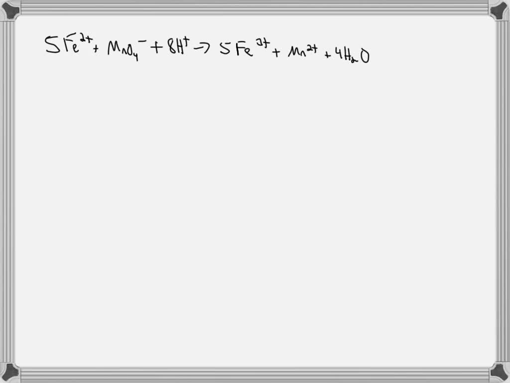 SOLVED The concentration of iron(II) or Fe2+ ions in a water sample