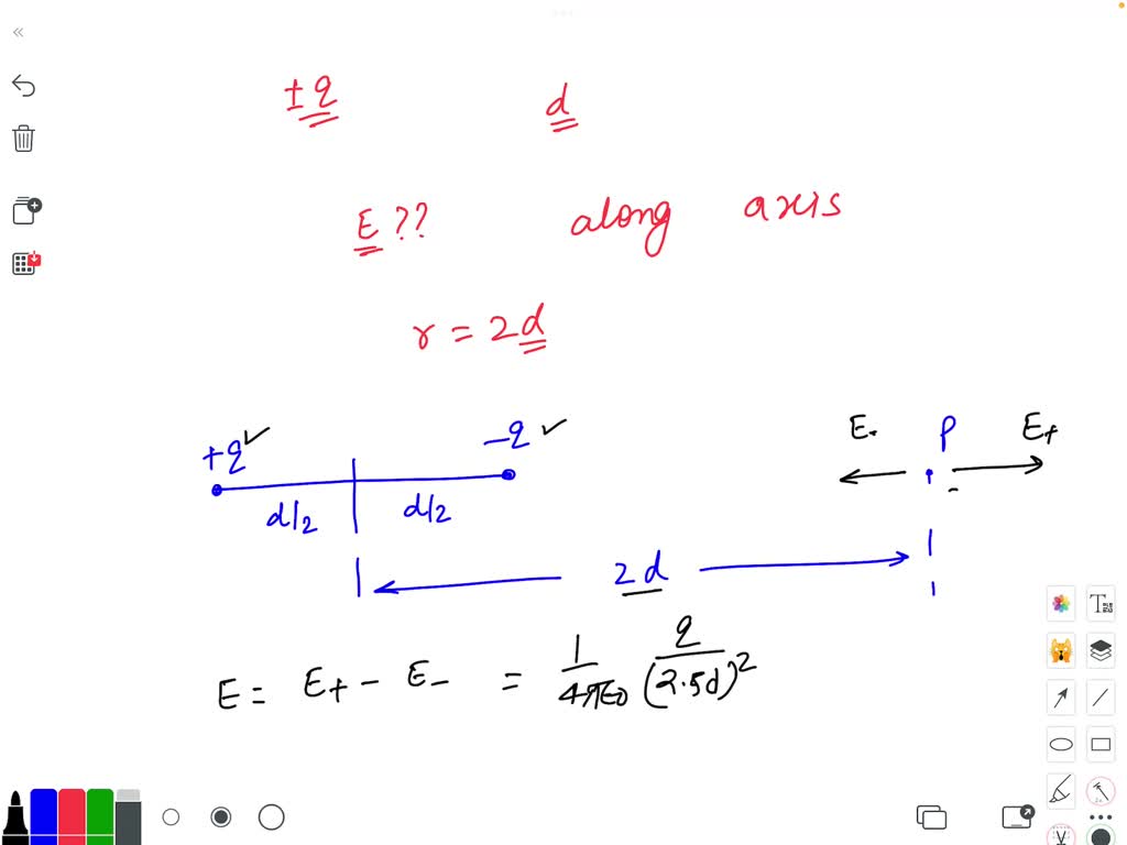 SOLVED: Q 22.7: An electric dipole with charges q separated by distance ...