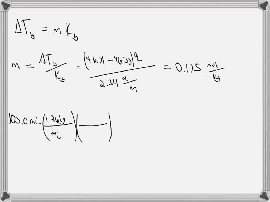 SOLVED: When 2.74 grams of phosphorus molecules are dissolved in 100.0 ...