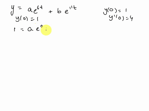 point-the-solution-of-certain-differential-equation-is-of-the-form-yt-exp6t-bexpilt-where-and-are-constants-the-solution-has-initial-conditions-y0-1-and-y-0-4-find-the-solution-by-using-the-67303