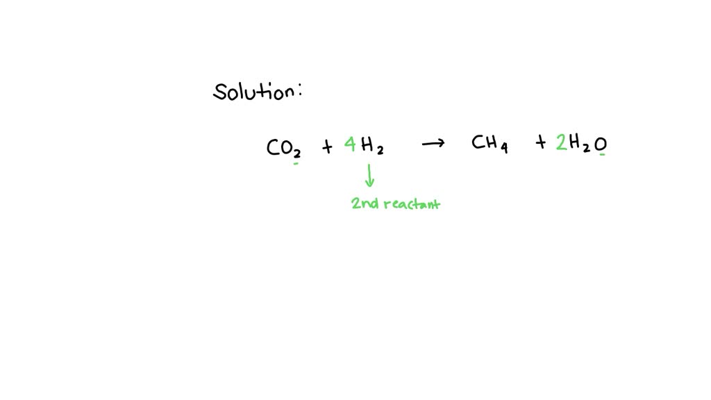 SOLVED: Reference the unbalanced reaction: CO2(g) + H2(g) → CH4(g ...