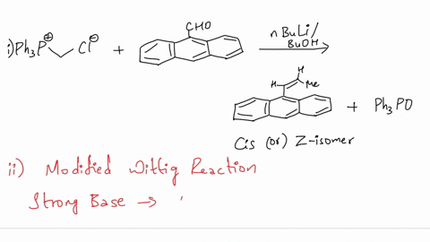 3-i-draw-the-product-you-would-expect-from-the-reaction-of-ethyltriphenylphosphonium-chloride-with-9-anthraldehyde-paying-special-attention-to-stereochemistry-ii-what-sort-of-reaction-condit-24068