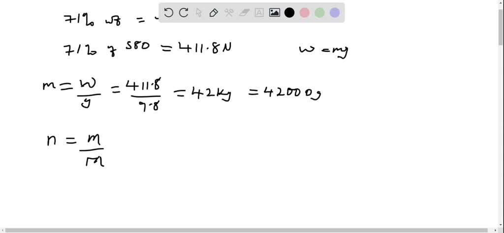 SOLVED: A runner weighs 580 N (about 130 lb), and 71% of this weight is ...