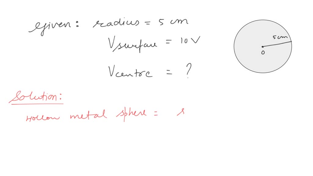 SOLVED A hollow metal sphere of radius 5 cm is charged such that the