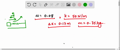 a-0350-kg-mass-is-connected-to-a-horizontal-spring-with-simple-friction-between-the-mass-and-the-surface-having-a-coefficient-of-k-00800-the-force-constant-of-the-spring-is-k-500-nm-what-dis-39113