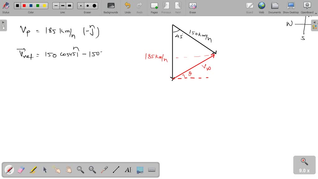 SOLVED: Part A A light plane is headed due south with a speed relative ...