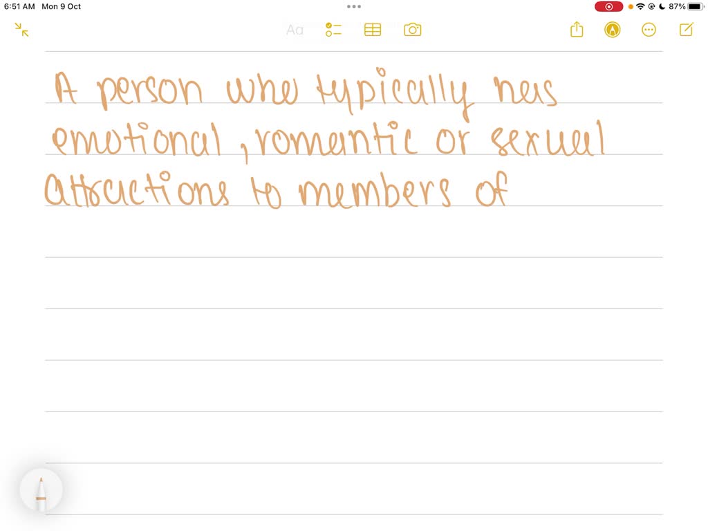 SOLVED: 46. A person who typically has emotional, romantic, or sexual  attractions to members of the other/opposite sex is usually labelled…. A.  Asexual B. Bisexual C. Gay D. Heterosexual