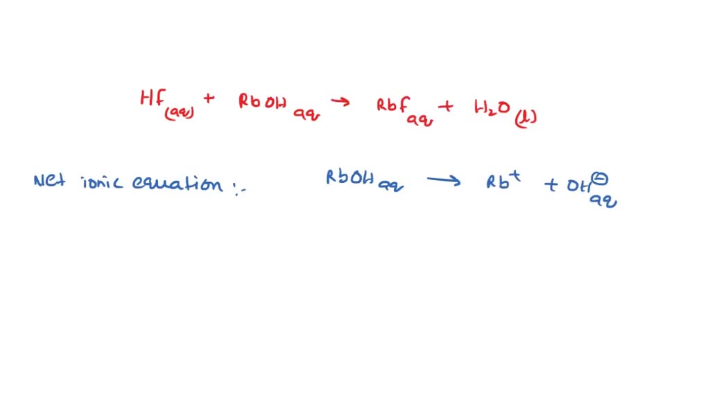 SOLVED: Write the balanced molecular equation and net ionic equation ...