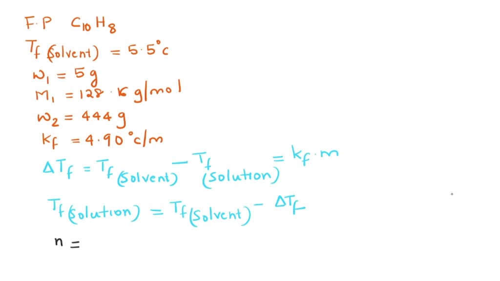 SOLVED: The freezing point of benzene is 5.5 %C, What is the freezing ...