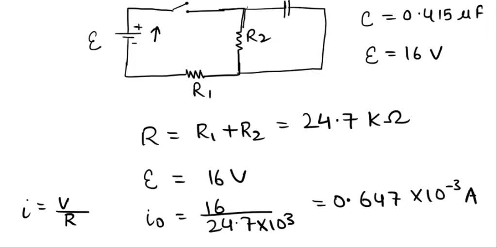 SOLVED: In the figure, R1 = 10.2kÎ©, R2 = 14.5kÎ©, C = 0.415 F, and the ...