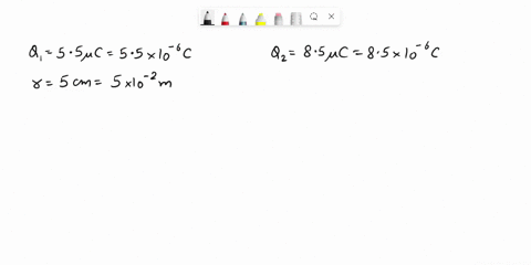 consider-a-positive-charge-q1-of-magnitude-55-uc-fixed-at-the-origin-with-another-positive-charge-q2-of-magnitude-85-pc-moving-near-it-charge-q2-has-a-mass-of-4-g-where-applicable-let-the-po-10214
