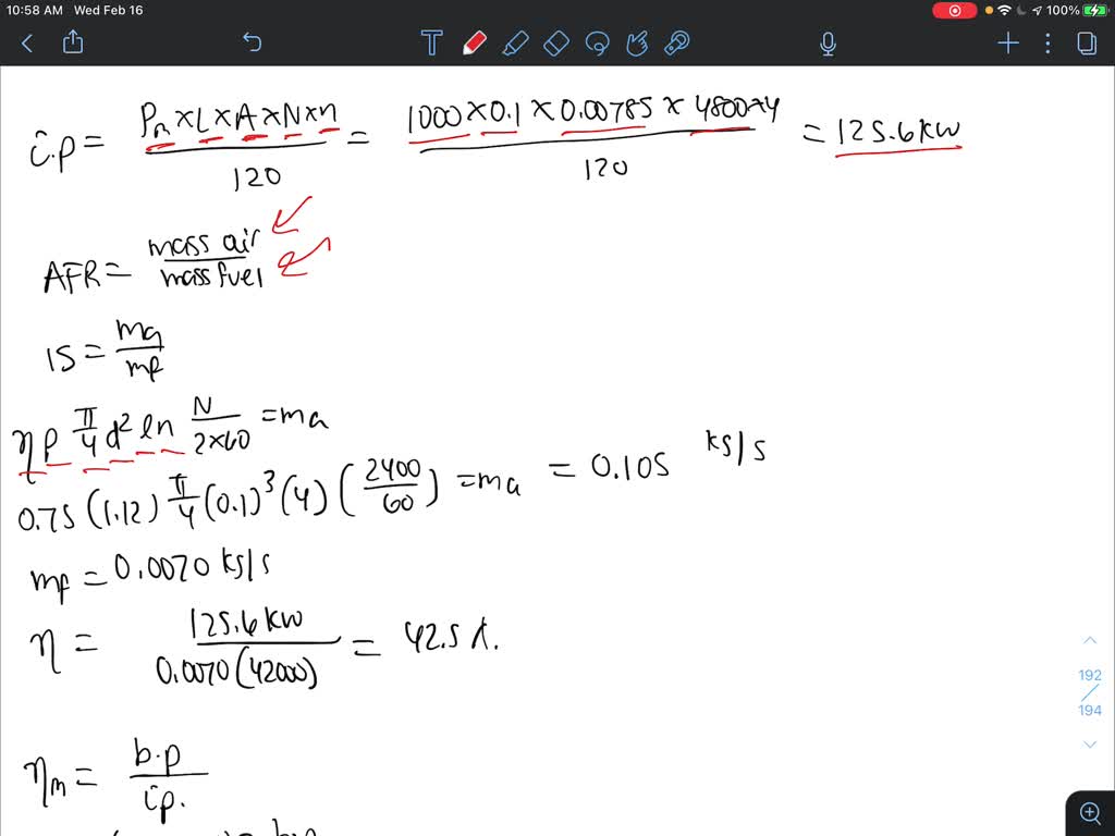 SOLVED A 4cylinder 4stroke S.I. engine has a compression ratio of 8