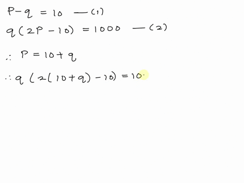 if-the-supply-and-demand-functions-for-a-commodity-are-given-by-p-q-10-and-q2p-10-1000-what-is-the-equilibrium-price-and-what-is-the-corresponding-numbers-of-units-supplied-and-demanded-69214