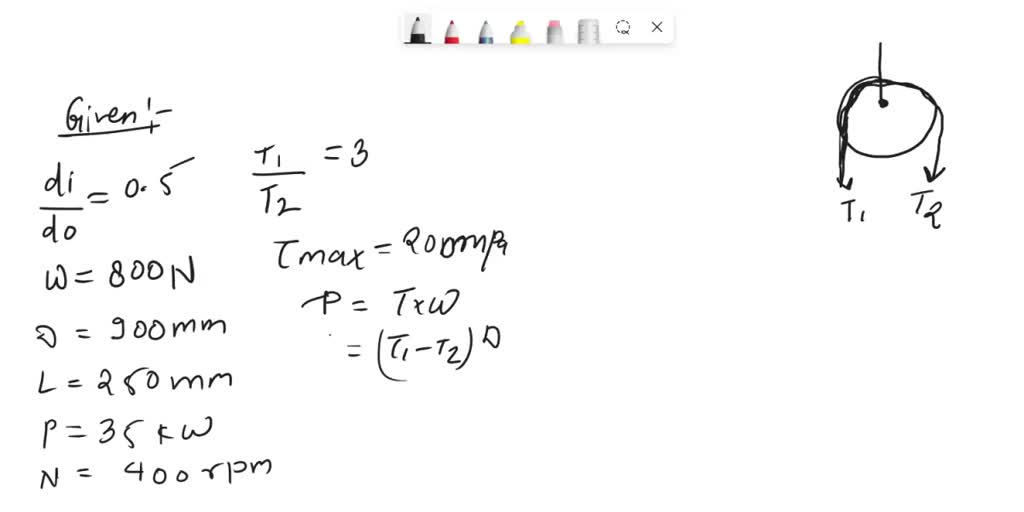 SOLVED Two sheaves have diameters of 5 in. and 12 in. Determine the