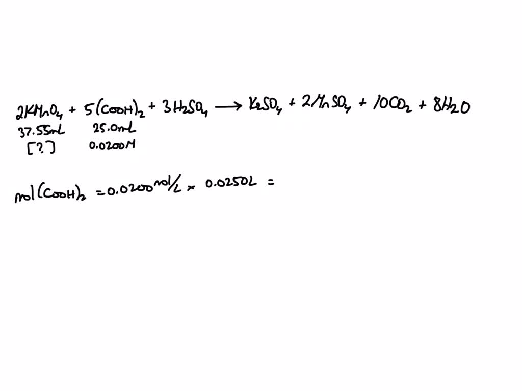 Solved: You Titrated A 25.00 Ml Solution Of 0.0200 M Oxalic Acid With A 