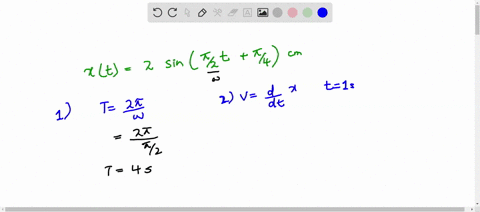 the-equation-of-motion-of-a-point-is-given-as-x-2sint-cm-find-a-the-amplitude-period-of-oscillation-and-phase-angle-b-the-maxim-velocity-of-the-point-and-the-velocity-at-t-second-c-its-maxim-64199