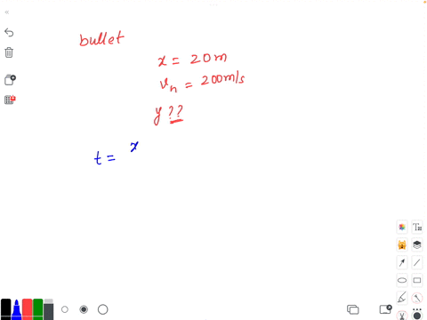 a-bullet-is-fired-horizontally-at-a-target-20-m-away-the-velocity-of-the-bullet-as-it-leaves-the-gun-is-200-ms-how-much-approximately-will-the-bullet-drop-on-its-way-to-the-target-multiple-c-61112