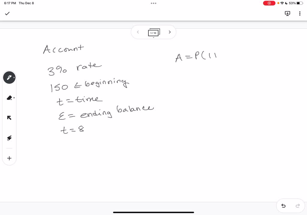 An account earned interest of 3% per year. The beginning balance was ...