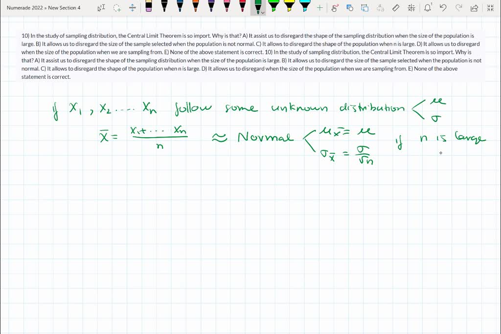 Video Solution: 10) In The Study Of Sampling Distribution, The Central 