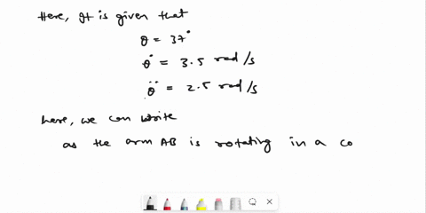 1-the-pin-is-constrained-to-move-in-the-slots-of-the-fixed-bar-ab-and-rotating-bar-cd-at-25-the-angular-velocity-and-angular-deceleration-of-bar-cd-are-42-rads-and-55-rads2-respectively-a-wi-30313
