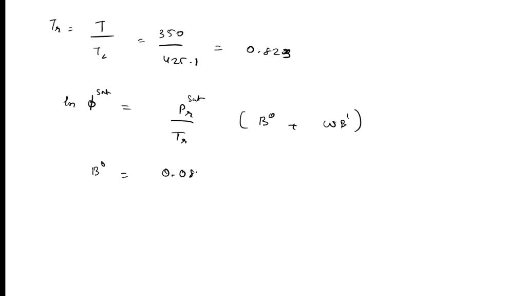 SOLVED: Develop an expression of the fugacity coefficient by using the ...