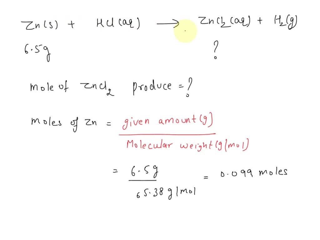 SOLVED Question 14 (5 points) Calculate how many moles of zinc