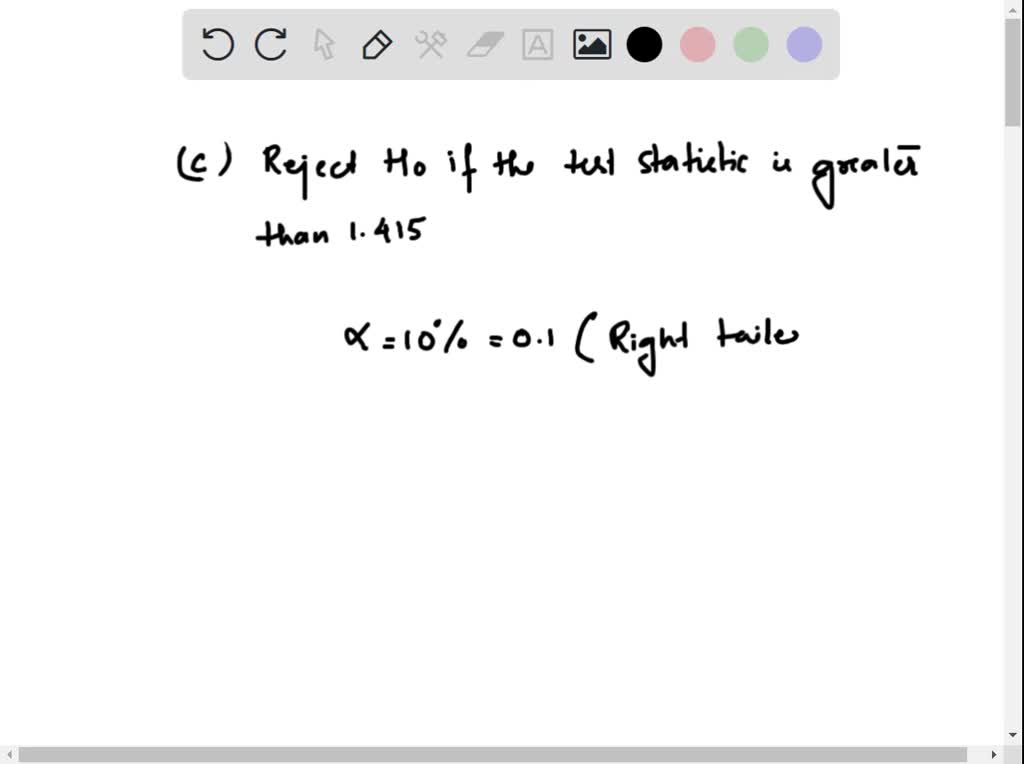 SOLVED: Determine the decision criterion for rejecting the null ...