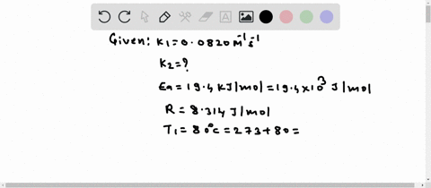 the-activation-energy-ea-for-a-particular-reaction-is-194-kjmol-if-the-rate-constant-at-80-c-is-0820-m1s1-then-what-is-the-value-of-the-rate-constant-at-333-c-r-8314-jmol-k-71247