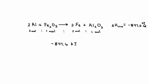 refer-to-this-equation-2als-fe2o3-s-2fes-al2o3-s-h-rxn-8476-kjmol-rxn-how-much-heat-is-released-if-350-g-of-als-reacts-to-completion