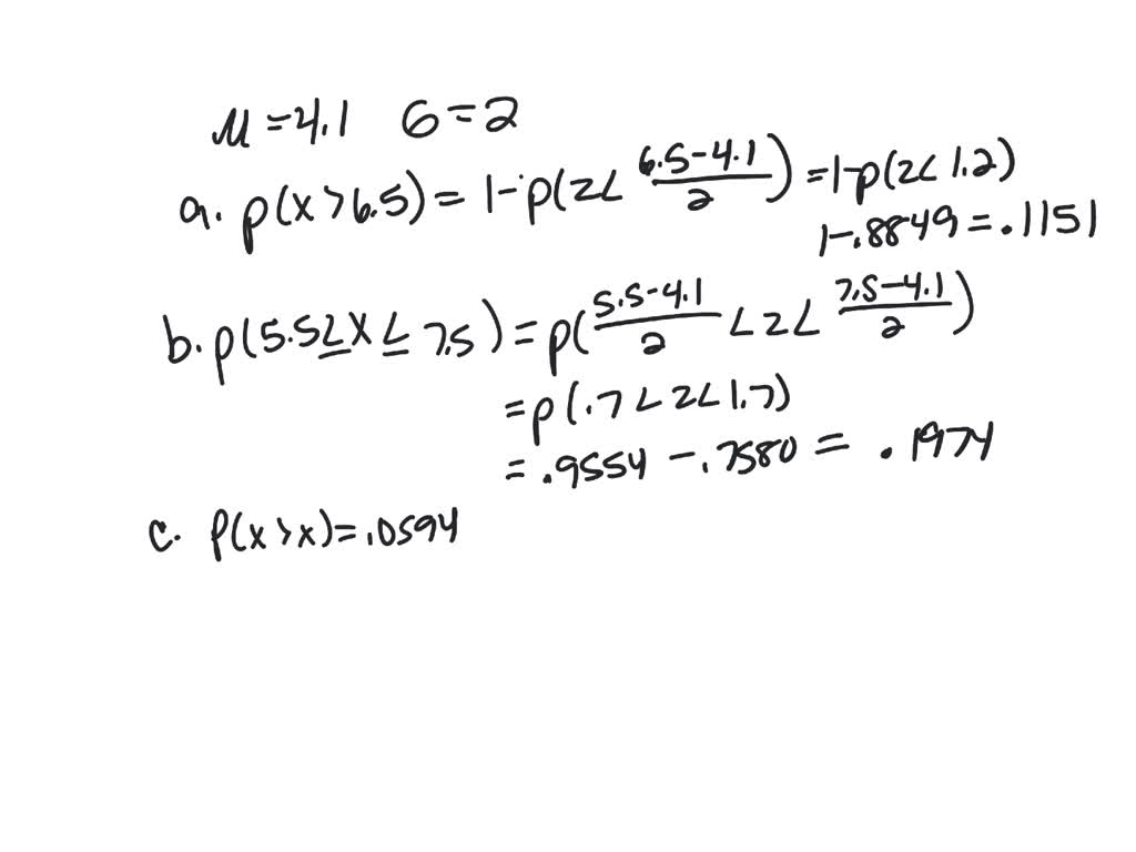 solved-let-x-be-normally-distributed-with-mean-4-1-and-standard